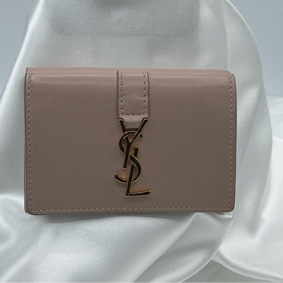 Yves Saint Laurent Handbags - YVES SAINT LAURENT Cassandra Leather Trifold Mini Wallet